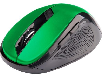 C-TECH myš WLM-02, černo-zelená, bezdrátová, 1600DPI, 6 tlačítek, USB nano receiver