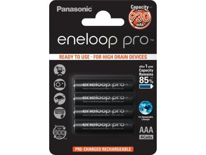 PANASONIC eneloop Pro Nabíjecí Baterie AAA 930mAh 1,2V  HR-4UWXB-4BP (Blistr 4ks)