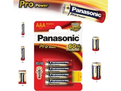 PANASONIC Alkalické baterie Pro Power LR03PPG/4BP AAA 1,5V (Blistr 4ks)