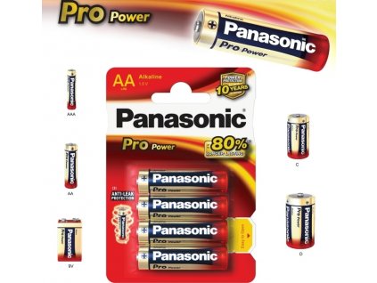 PANASONIC Alkalické baterie Pro Power LR6PPG/4BP AA 1,5V (Blistr 4ks)