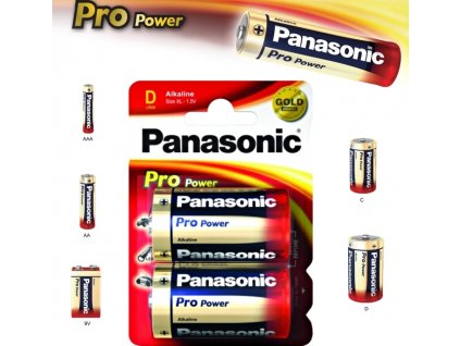 PANASONIC Alkalické baterie Pro Power LR20PPG/2BP D 1,5V (Blistr 2ks)