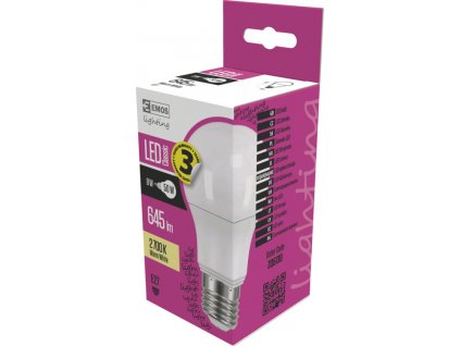 EMOS LED ŽÁROVKA CLASSIC A60 8W(50W) 645lm E27 WW