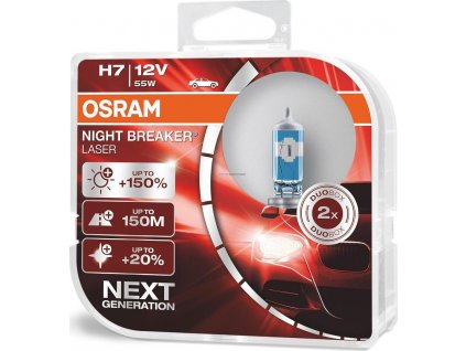 OSRAM autožárovka H7 NIGHT BREAKER® LASER 12V 55W PX26d (Duo-Box)