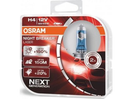OSRAM autožárovka H4 NIGHT BREAKER® LASER 12V 60/55W P43t (Duo-Box)