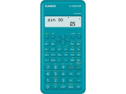 CASIO kalkulačka FX 220 PLUS 2E, modrá, školní, desetimístná
