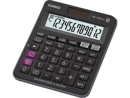 CASIO kalkulačka MJ 120 D Plus, černá, stolní, dvanáctimístná