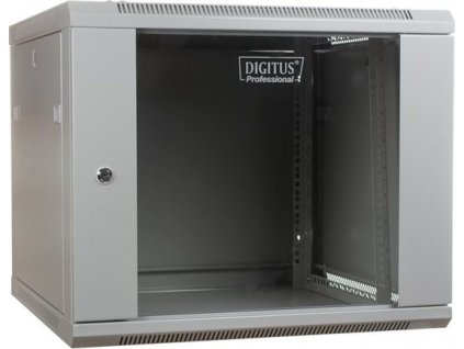 Digitus 19" Rack, 9U/450mm, sklenené dvere, šedý