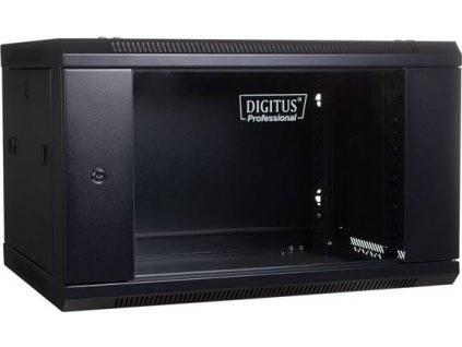 Digitus 19" Rack, 6U/450mm, sklenené dvere, čierny