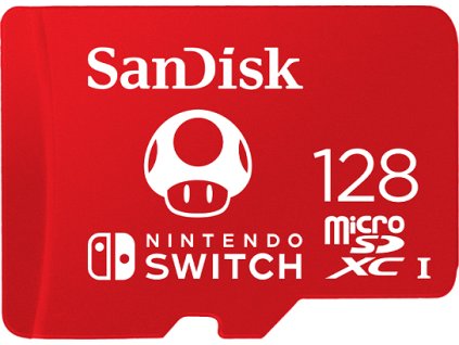 SanDisk MicroSDXC karta 128GB for Nintendo Switch (R:100/W:90 MB/s, UHS-I, V30,U3, C10, A1) licensed Product,Super Mario