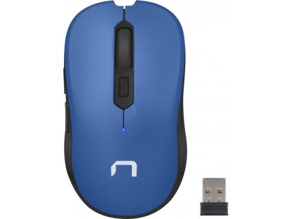 Natec optická myš ROBIN/Cestovní/Optická/1 600 DPI/Bezdrátová USB/Modrá