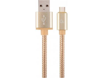 Gembird CCB-mUSB2B-AMCM-6-G Opletaný USB-C - USB 2.0, M/M, 1,8m, zlatý