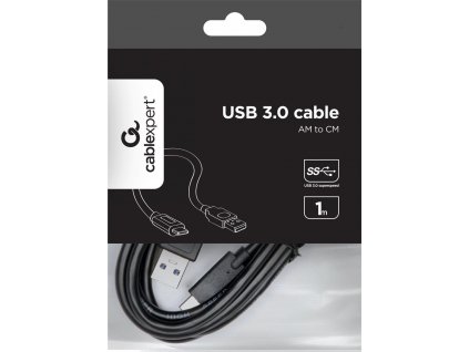 Gembird CCP-USB3-AMCM-1M USB 3.0 AM na Type-C (AM/CM), 1m, černý