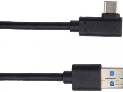 PremiumCord ku31cz2bk USB typ C/M zahnutý konektor 90° - USB 3.0 A/M, 2m