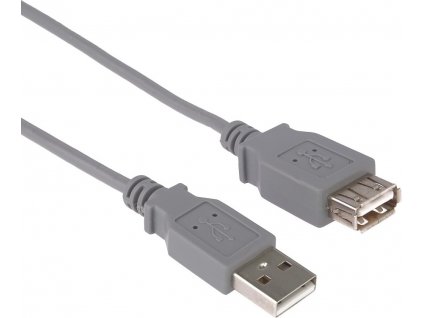 PREMIUMCORD Kabel USB 2.0 A-A 1m, prodlužovací (M/F) šedý