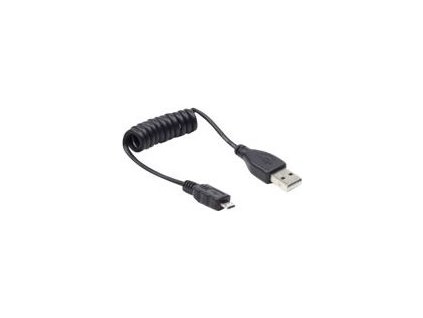 Gembird CC-MUSB2C-AMBM-0.6M micro USB cable 2.0 coiled cable black 0,6m