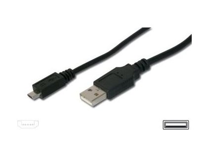 PREMIUMCORD Kabel USB 2.0 A-Micro B propojovací 0,5m (černý)