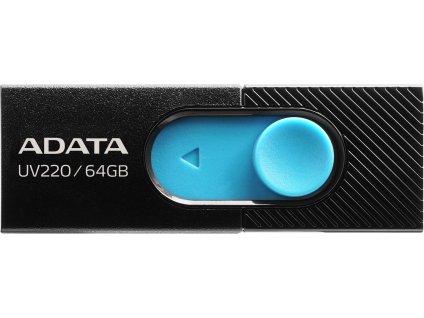 ADATA Flash Disk 64GB UV220, USB 2.0 Dash Drive, černá/modrá