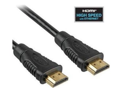 PremiumCord HDMI High Speed + Ethernet kabel, zlacené konektory, 1m