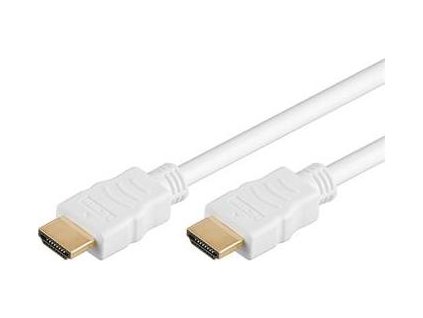 PremiumCord HDMI High Speed + Ethernet kabel,bílý, zlacené konektory, 10m