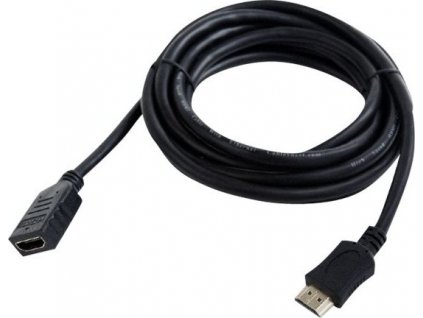 GEMBIRD Kabel HDMI-HDMI 3m, 1.4, M/F stíněný, zlacené kontakty, prodlužovací, černý