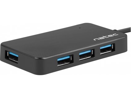 NATEC NHU-1343 Natec Hub USB 3.0 Moth 4-ports, Black, USB-C