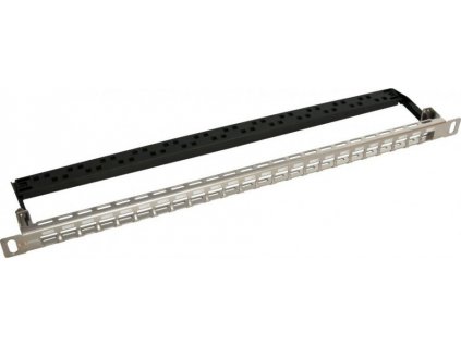 Solarix SX24HDM-0-STP-SL-UNI Univerzálny modulárny neosadený patch panel 24 portov nerez 0,5U