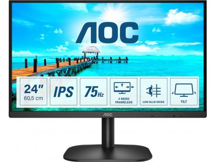 AOC MT IPS LCD WLED 23,8" 24B2XDA - IPS panel, 1920x1080, D-Sub, DVI, HDMI, repro