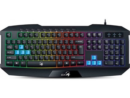 GENIUS klávesnice GX GAMING K-215 / herní, drátová, podsvícená/ USB/ černá/ CZ+SK layout