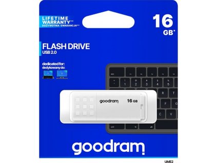 GOODRAM Flash Disk 16GB UME2, USB 2.0, bílá