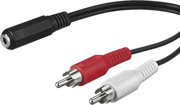 PREMIUMCORD Kabel audio 3,5mm Jack - 2x Cinch 1,5m (F/M, stereo)