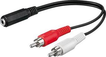 PremiumCord Kabel Jack 3,5mm-2xCINCH F/M 20cm