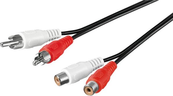 PremiumCord Kabel 2x Cinch-2x Cinch, M/F 5m
