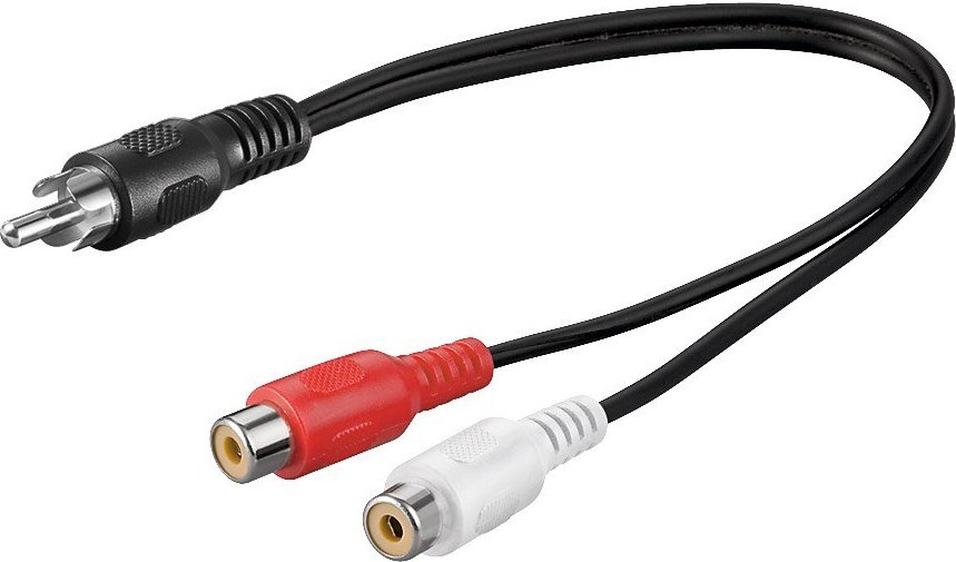 PremiumCord Kabel 1x CINCH male - 2x CINCH female 20cm