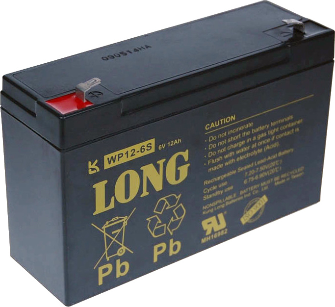 Long 6V 12Ah olověný akumulátor F1