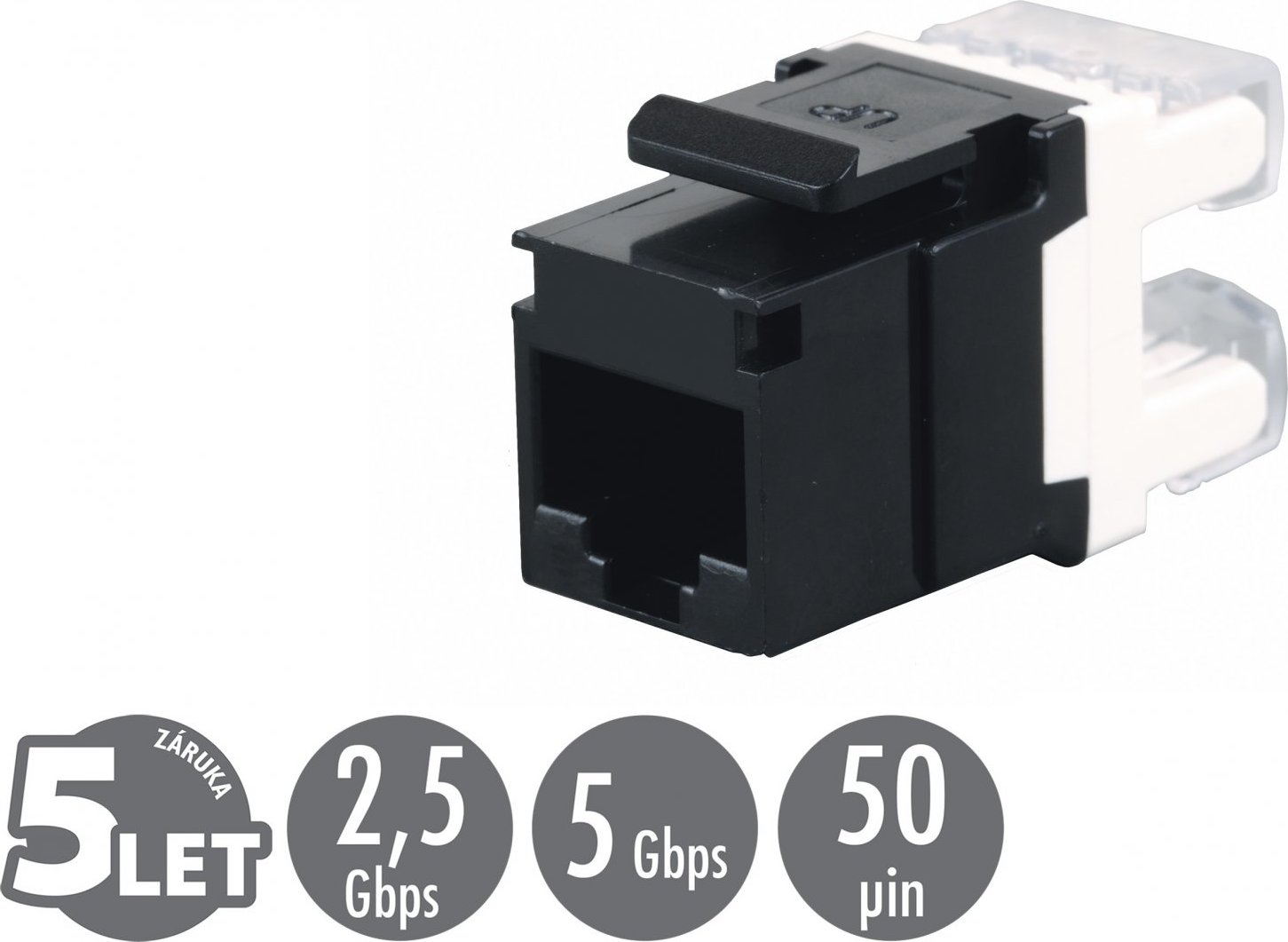 Zařezávací keystone Solarix CAT5E UTP RJ45 SXKJ-5E-UTP-BK