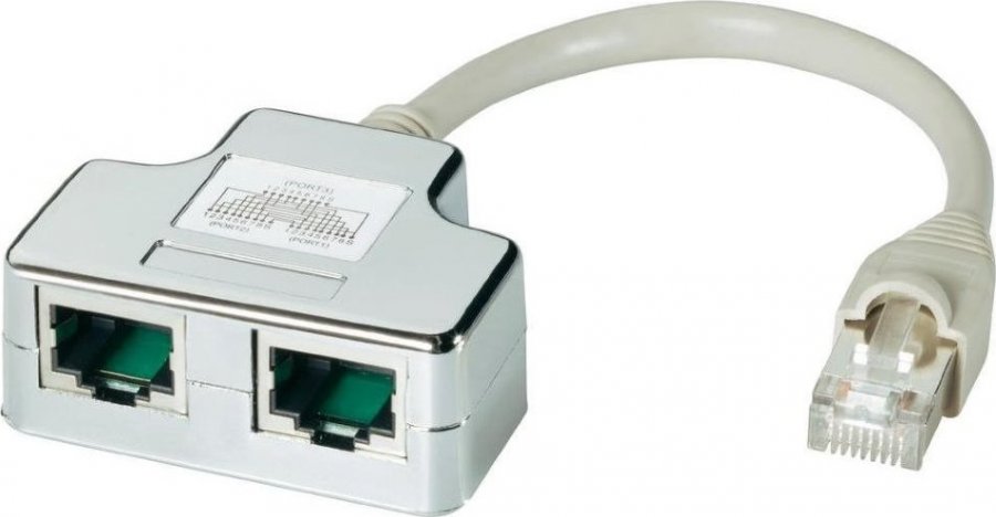 DATACOM "Y" adaptér STP CAT5E  PC / TEL+TEL