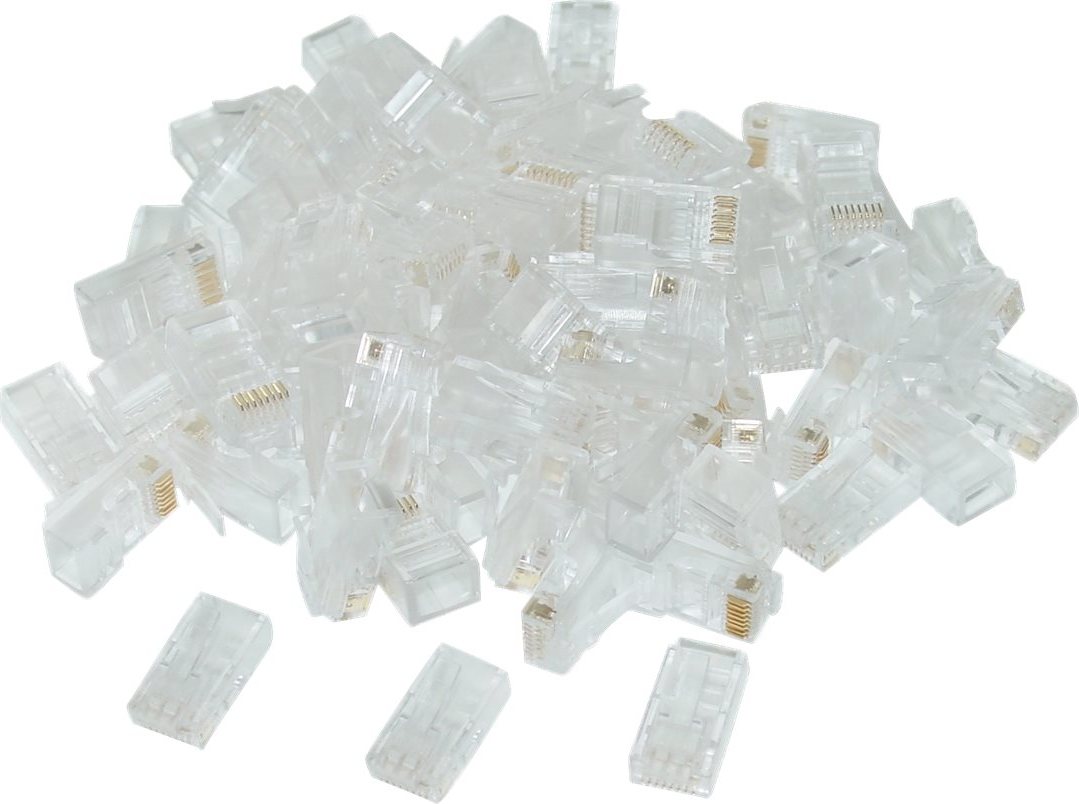 GEMBIRD LC-8P8C-002/100 LAN modular plug 8P8C for solid CAT6 LAN cable 30U 100 pcs.