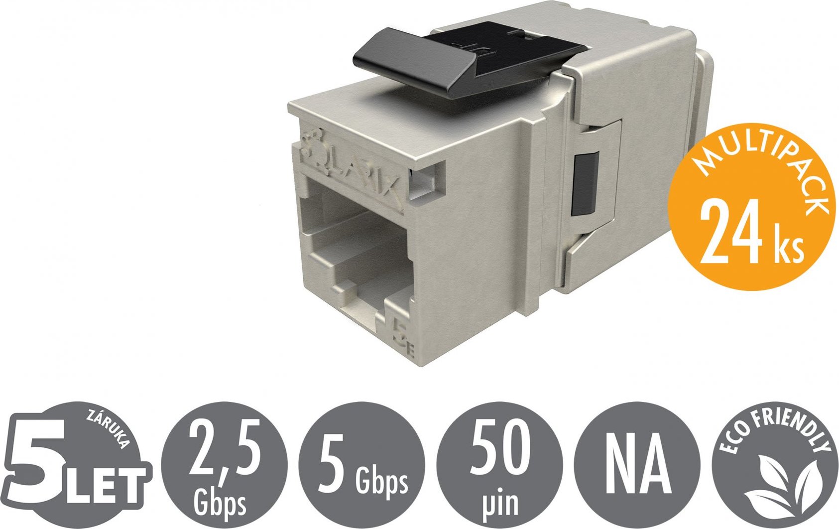 Solarix MULTIPACK 24 ks - rychlozařezávací keystone CAT5E STP