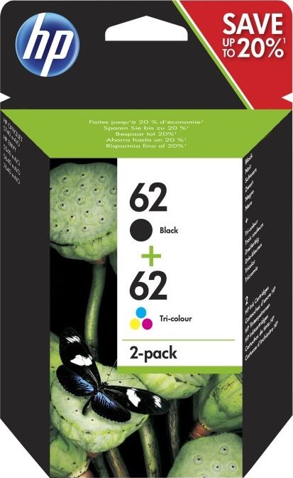 HP ink 62 (černá 4ml, barevná 4,5ml) pro HP ENVY 5540, HP ENVY 5640, HP ENVY 7640, HP OfficeJet 5740