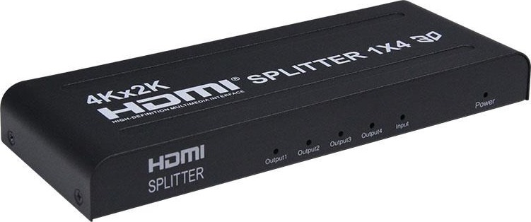 PremiumCord HDMI splitter 1-4 portů kovový s napájecím adaptérem, 3D, FULL HD