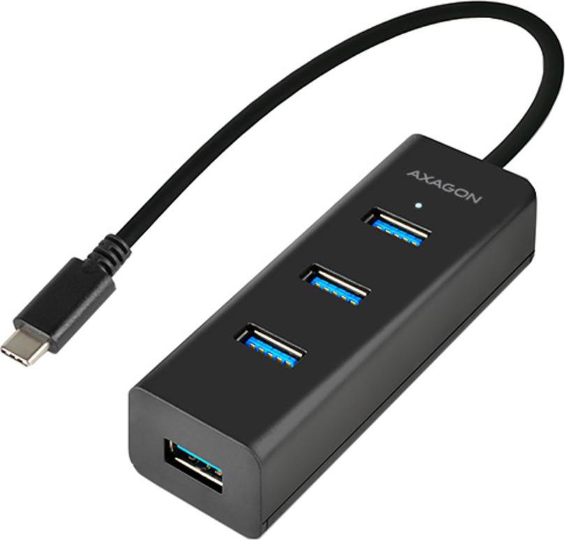 AXAGON HUE-S2C, 4x USB 3.0 CHARGING hub, micro USB nap. konektor, kabel USB-C 40cm