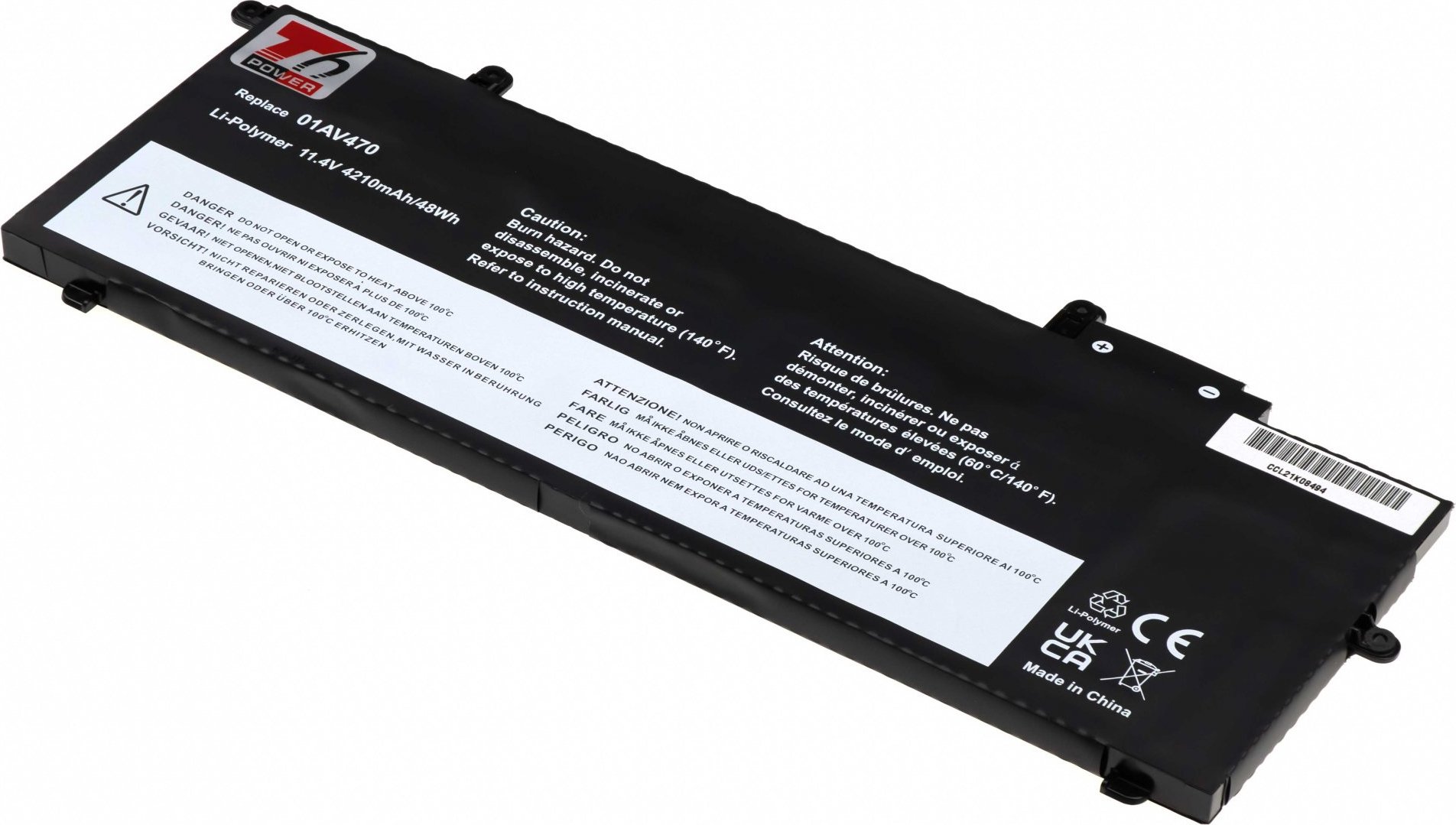 Baterie T6 Power pro Lenovo ThinkPad X280, ThinkPad A285, 4210mAh, 48Wh, 6cell, Li-Pol