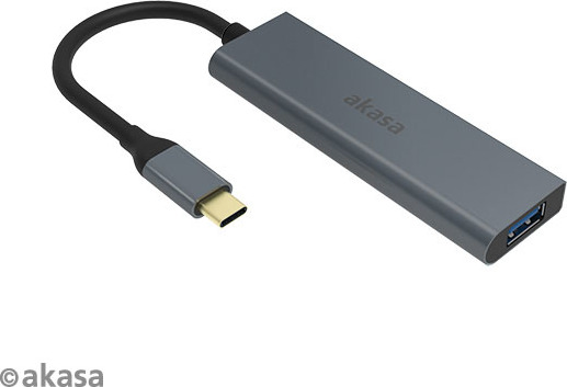 AKASA Hub USB-C 4x USB 3.0 port, Aluminium