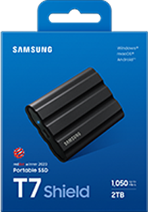 Samsung Externí SSD disk T7 Shield - 2 TB - voděodolný, prachuvzdorný, odolný pádu ze 3m, USB3.2 Gen2,stupen krytí IP65