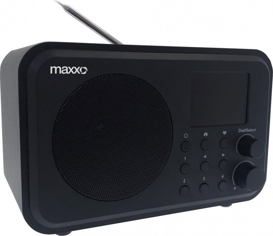 Maxxo internet. rádio DT02 /DAB+ /FM /Wifi /BT rep. /dál, ovl /line out /české menu /2000mAH bat. /UPnP, DLNA /budik