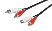 PREMIUMCORD Kabel prodlužovací audio 2x Cinch - 2x Cinch (RCA, M/F) 5m