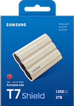 Samsung Externí SSD disk T7 Shield - 2 TB - voděodolný, prachuvzdorný, odolný pádu ze 3m, USB3.2 Gen2,stupen krytí IP65