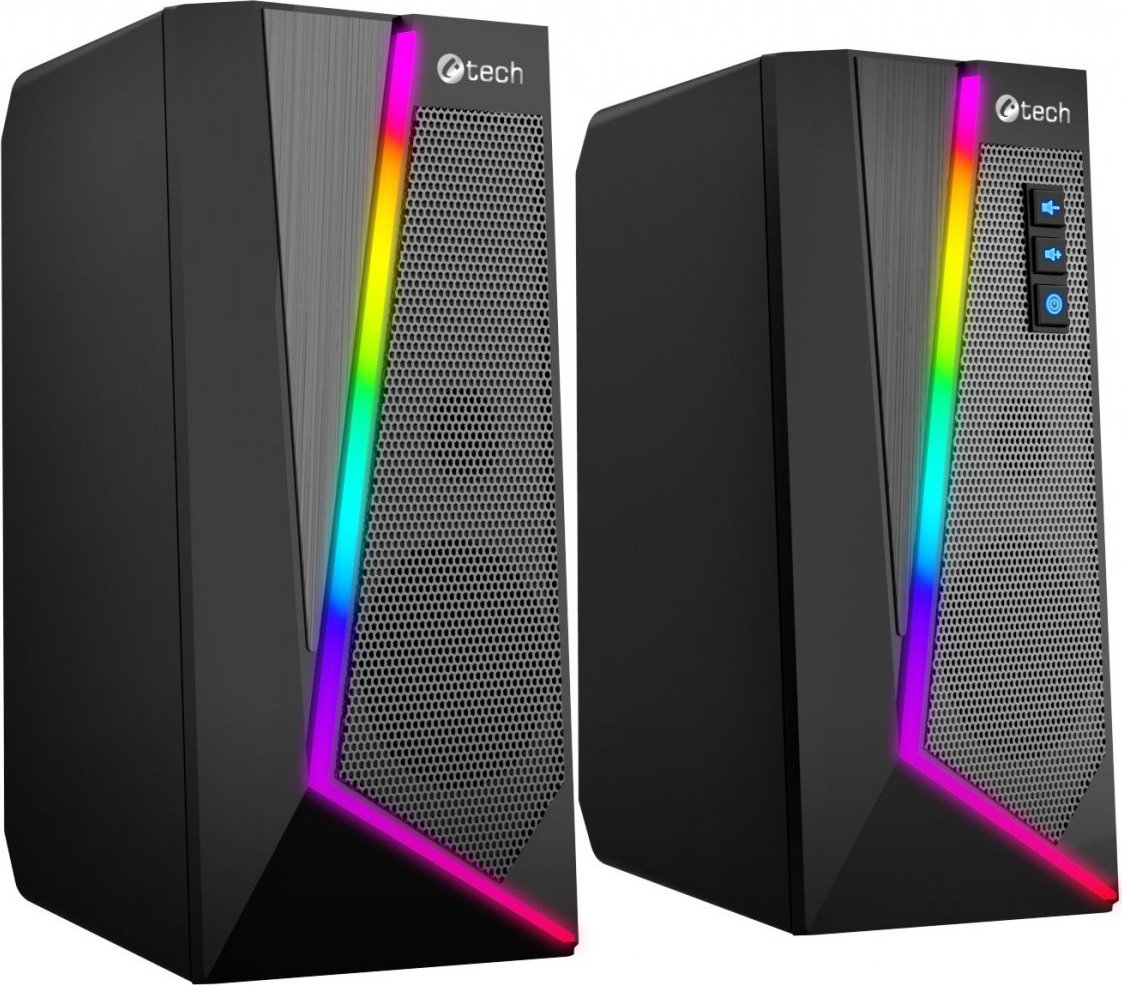 C-TECH reproduktory SPK-17, 2.0, RGB, černé