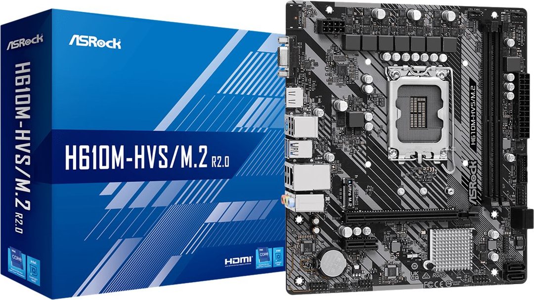 ASRock MB Sc LGA1700 H610M-HVS/M.2 R2.0, Intel H610, 2xDDR4, 1xHDMI, 1xVGA, mATX