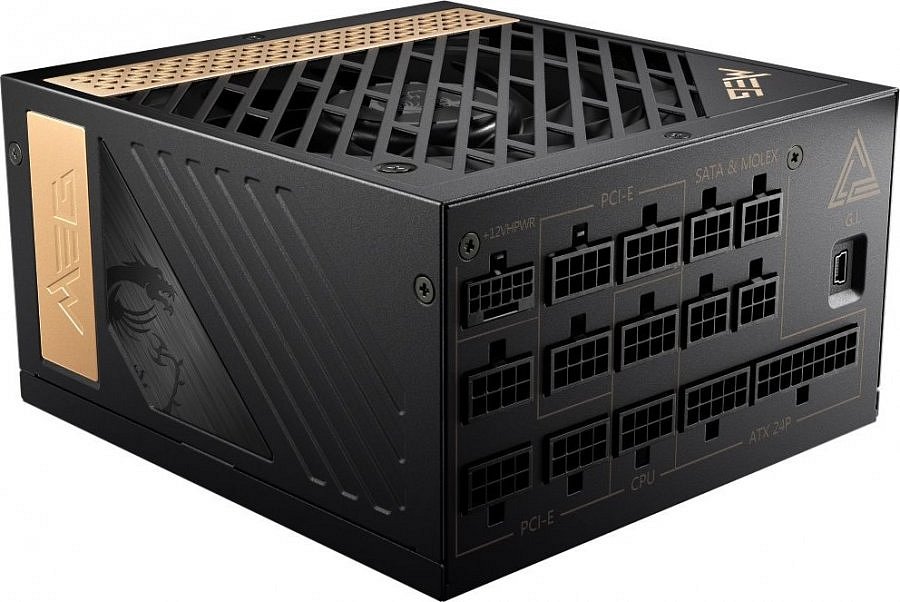 MSI zdroj MEG Ai1300P PCIE5/ 1300W/ ATX3.0/ akt. PFC/ 120mm ventilátor/ plně modulární/ 80PLUS Platinum
